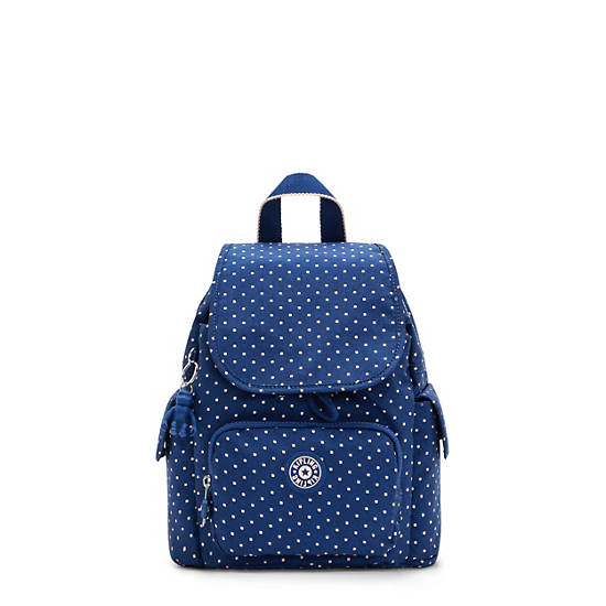 Plecaki Kipling City Pack Mini Printed Backpack Niebieskie | PL 1193QM